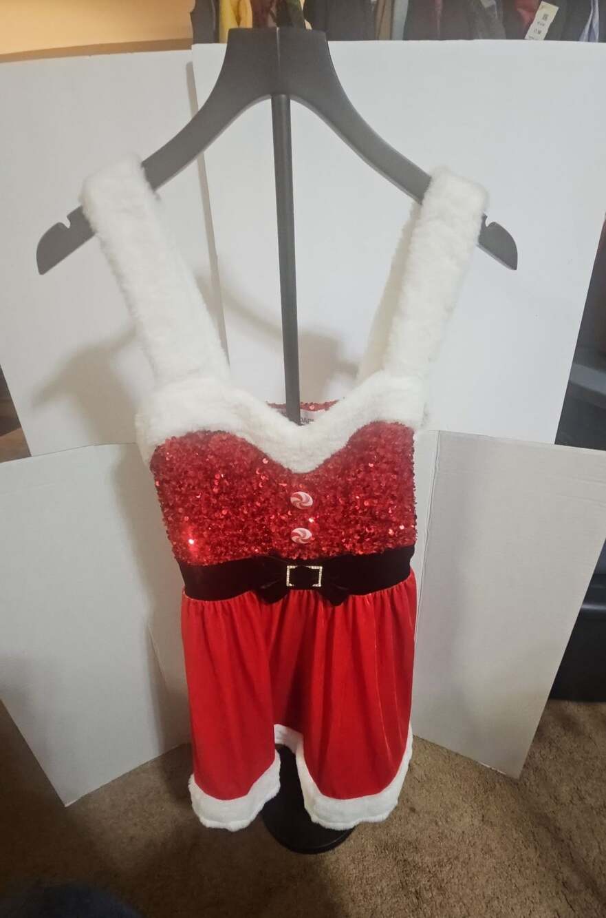 No Boundaries Santa Sequin Jumpsuit Size XS (0-2) Red Velvet
